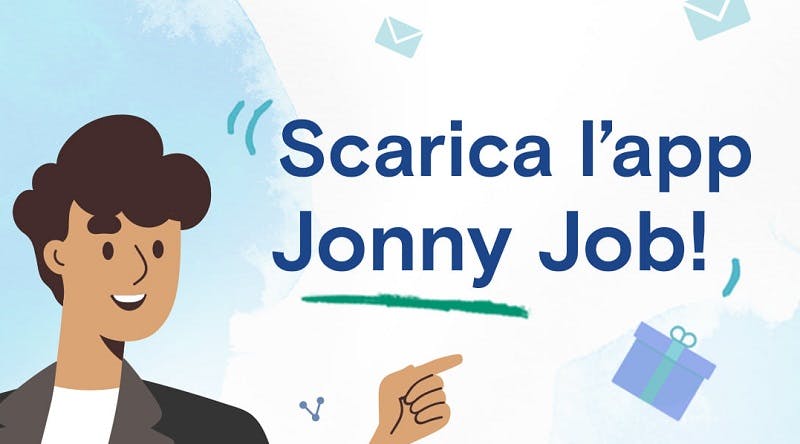 img 1: “Advertising per scaricare l’app Jonny Job”