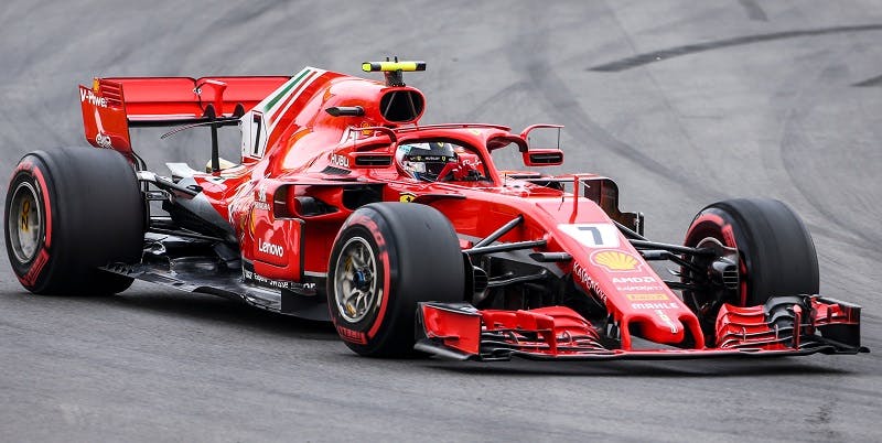 img 1: “Kimi Raikkonen alla guida della Ferrari SF71H del 2018”