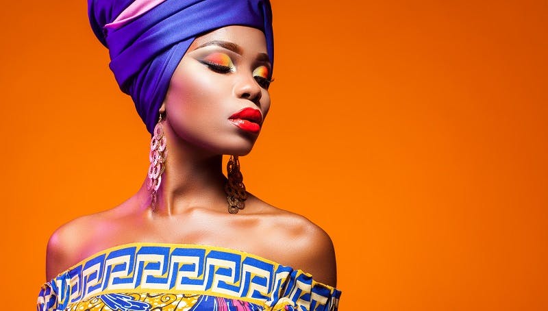 img 1: “Glamour portrait, moda sostenibile Africa”